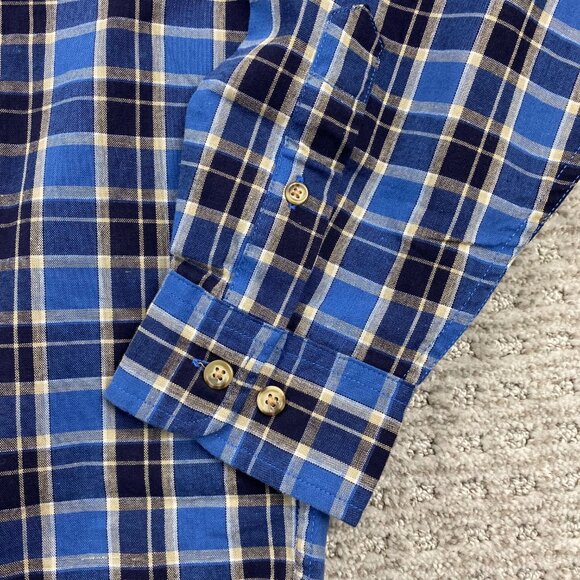 New Eddie Bauer Plaid Shirt Men Small S MBRY Harbor Button Down Polo Preppy NWT - Picture 2 of 10